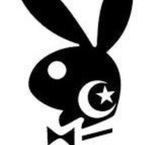 celestial moon star playboy bunny vinyl decal sticker black 5"